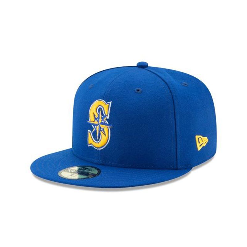 MLB Seattle Mariners Authentic Collection 59Fifty Fitted (QGE8582) - Blue New Era Caps